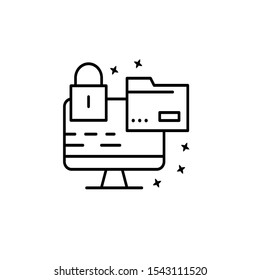 Computer lock dots icon. Simple line, outline vector of project management icons for ui and ux, website or mobile application
