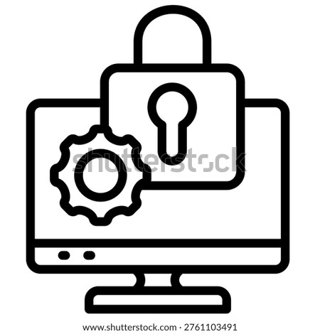 Computer Lock Icon Element For Design