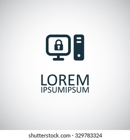 computer lock icon, on white background
