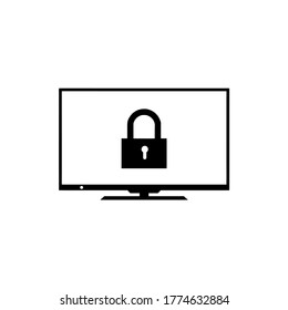 computer lock icon vector illustration logo template