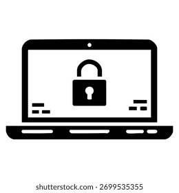 Computer lock security icon vector illustration suitable for technology safety privacy ui ux or mobile app creative cyber protection themed artwork designs