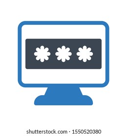 computer login glyph colour  icon
