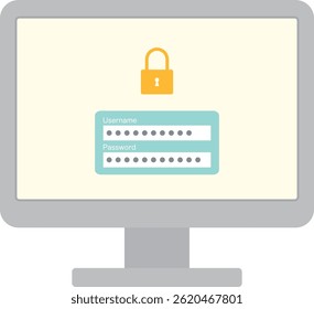 Computer login image illustration, security image