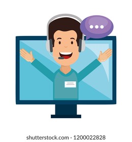 computer logistic agent and headset