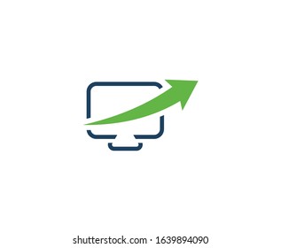 Computer logo arrow vector icon 