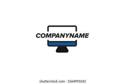 Computer Logo Design Template Element. 