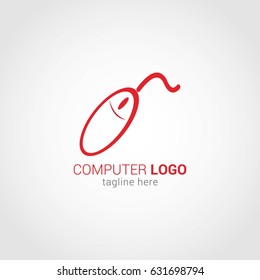Computer Logo Design Template. Vector Illustration