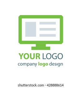 computer logo green logo