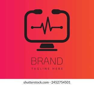 Computer logo icon design template elements. Usable for Branding, Business and Technology Logos.

