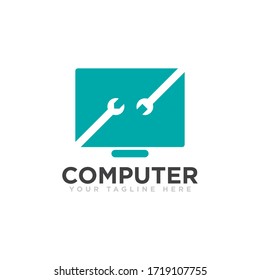 Computer Logo Icon Design Vector
