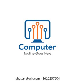 Computer Logo and Icon Vector Template