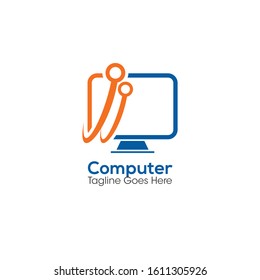 Computer Logo and Icon Vector Template