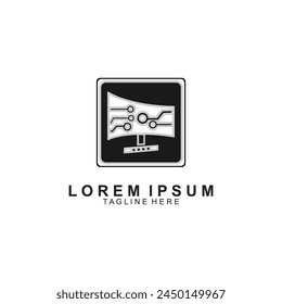 Computer Logo Image Stock Vector. Modern technology icon.