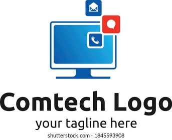 Computer Logo Images Stock Vectors, social media.