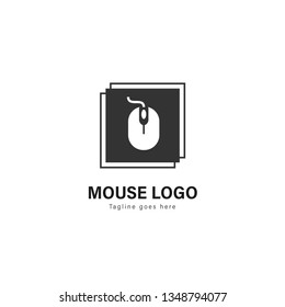Computer logo template design. Computer logo with modern frame isolated on white background