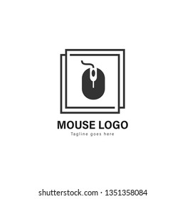 Computer logo template design. Computer logo with modern frame isolated on white background