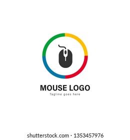 Computer logo template design. Computer logo with modern frame isolated on white background