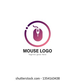 Computer logo template design. Computer logo with modern frame isolated on white background