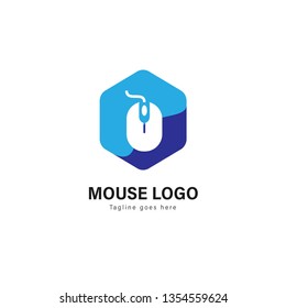 Computer logo template design. Computer logo with modern frame isolated on white background