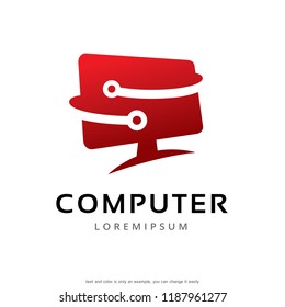 Computer Logo Template Design Vector, Emblem, Concept Design, Creative Symbol, Icon