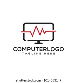 Computer logo template, monitor template.