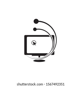 computer logo vector  flat design