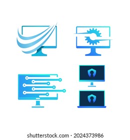 computer logo Vector icon design illustration Template