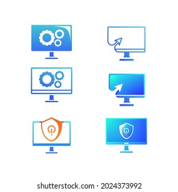computer logo Vector icon design illustration Template