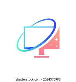 computer logo Vector icon design illustration Template