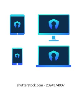 computer logo Vector icon design illustration Template