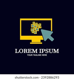 Computer logo, vector symbol PC Logo Template. Computer icon.