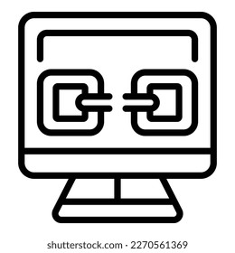 Computer lost connection icon outline vector. Internet error. Connect available