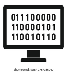 Computer machine learning icon. Simple illustration of computer machine learning vector icon for web design isolated on white background