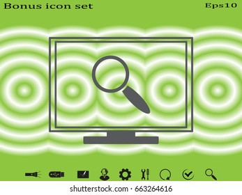 Computer, magnifier, icon, vector illustration of Eps10