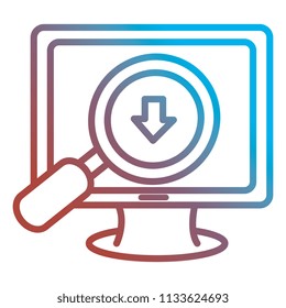 computer with magnifying glass