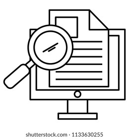 computer with magnifying glass