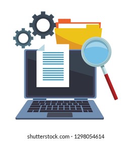 computer with magnifying glass