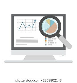computer with Magnifying glass Audit research concept