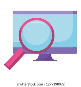 Computer and magnifying glass design