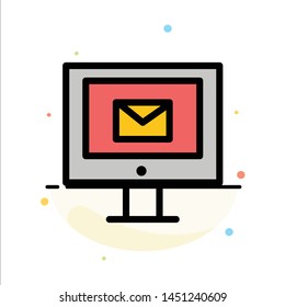 Computer, Mail, Chat, Service Abstract Flat Color Icon Template