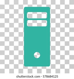 Computer Mainframe icon. Vector illustration style is flat iconic symbol, cyan color, transparent background. Designed for web and software interfaces.
