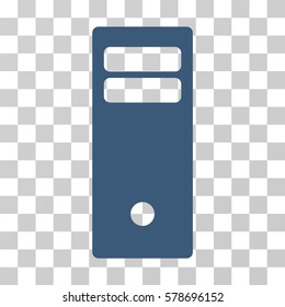 Computer Mainframe icon. Vector illustration style is flat iconic symbol, blue color, transparent background. Designed for web and software interfaces.