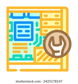 computer maintenance repair color icon vector. computer maintenance repair sign. isolated symbol illustration