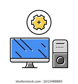computer maintenance repair color icon vector. computer maintenance repair sign. isolated symbol illustration