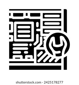 icono de icono de reparación de mantenimiento de computadoras. signo de reparación de mantenimiento de computadoras. ilustración de símbolo aislado