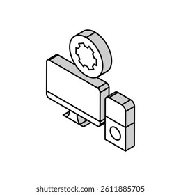 computer maintenance repair isometric icon vector. computer maintenance repair sign. isolated symbol illustration