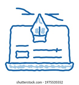 computer maker movie settings sketch icon vector. Hand drawn blue doodle line art computer maker movie settings sign. isolated symbol illustration