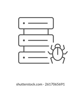 Computer malware line outline icon