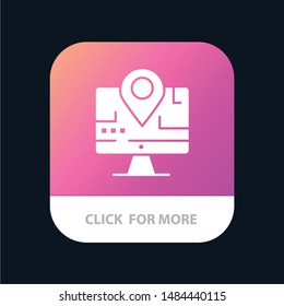 Computer, Map, Location, Education Mobile App Icon Design. Vector Icon Template background
