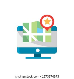 computer map location favourite pointer gps navigation vector illustration